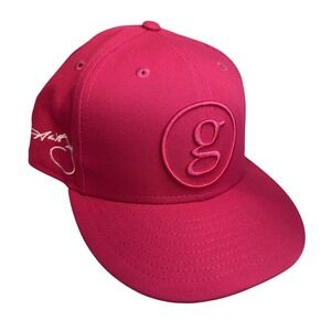 New Era Hat Cap Snap Back Mens One Size Pink G Logo 9FIFTY Embroidered Flat Bill